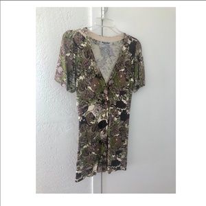 Short Sleeved Floral Cardigan